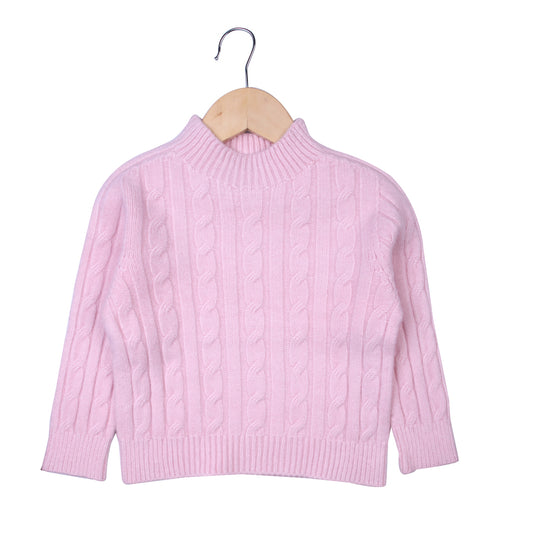 Pink Cable Knit Sweater