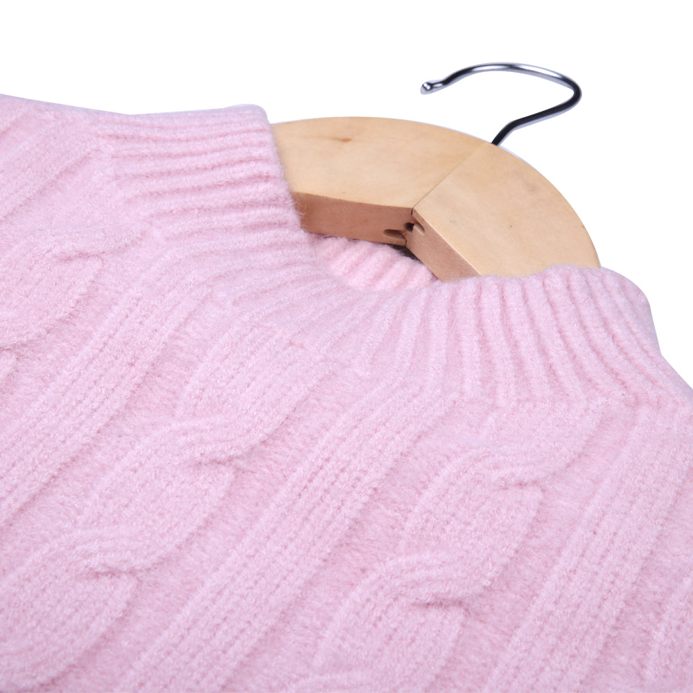 Pink Cable Knit Sweater