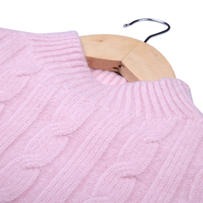 Pink Cable Knit Sweater
