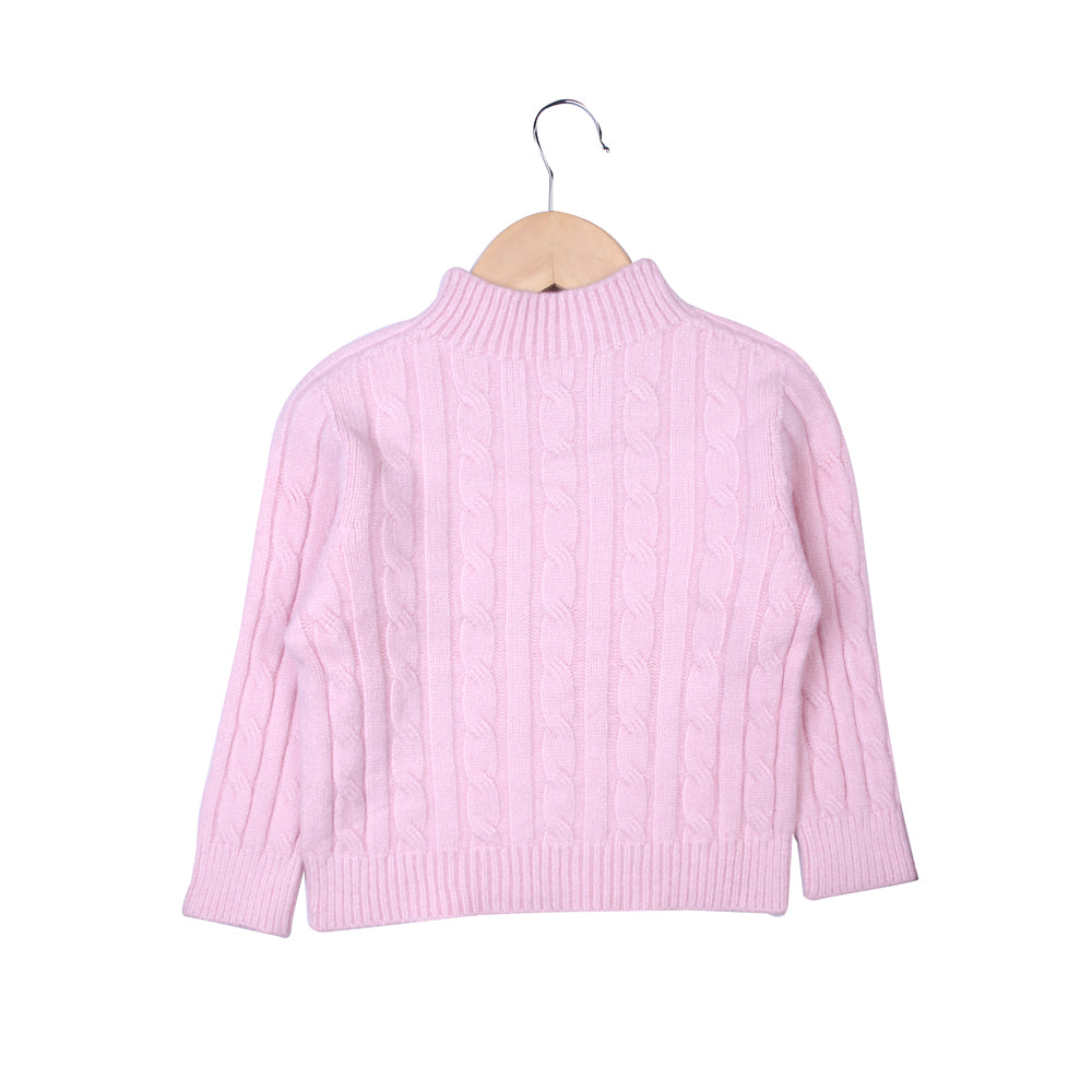 Pink Cable Knit Sweater