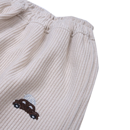 Cream Joggers with Car Patch
