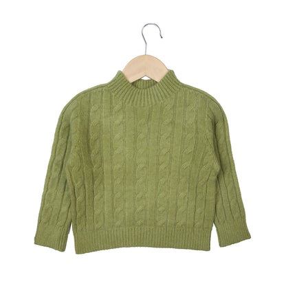Green Cable Knit Sweater