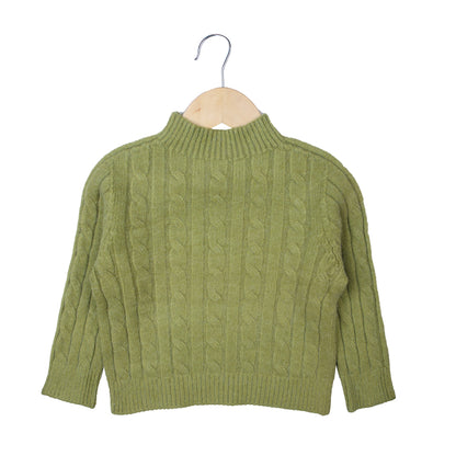 Green Cable Knit Sweater