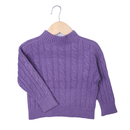 Purple Cable Knit Sweater