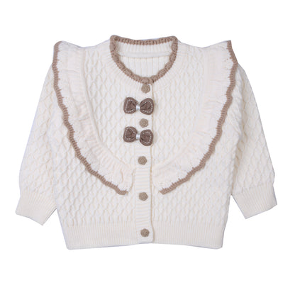 Cream and Beige Ruffle Knit Set
