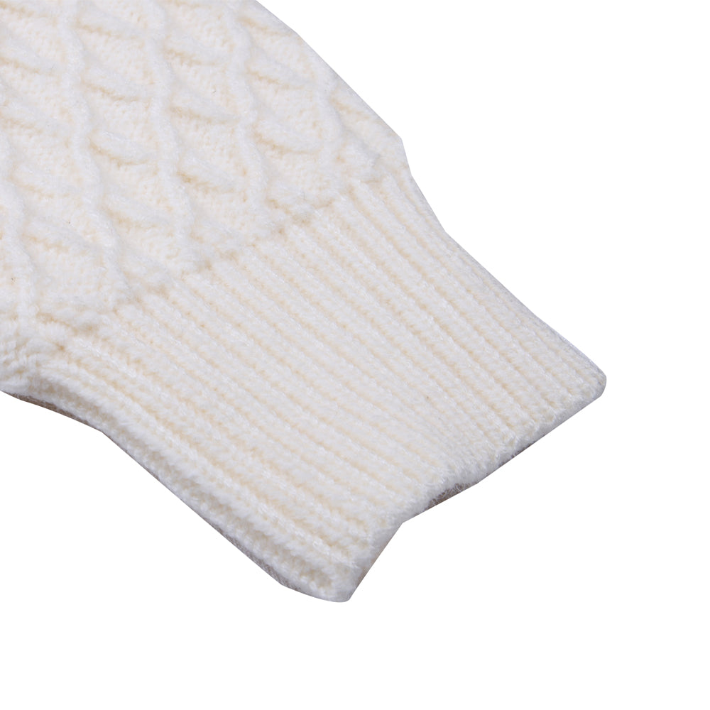 Cream and Beige Ruffle Knit Set