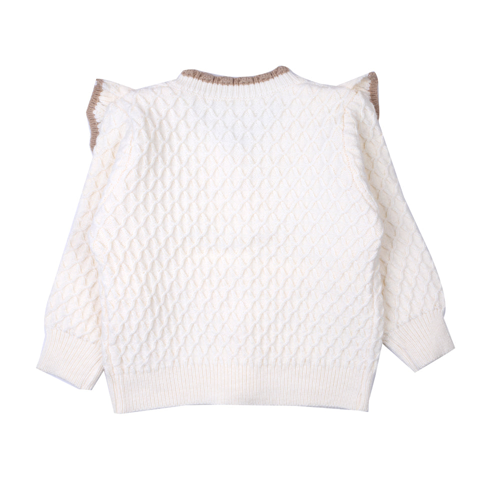 Cream and Beige Ruffle Knit Set
