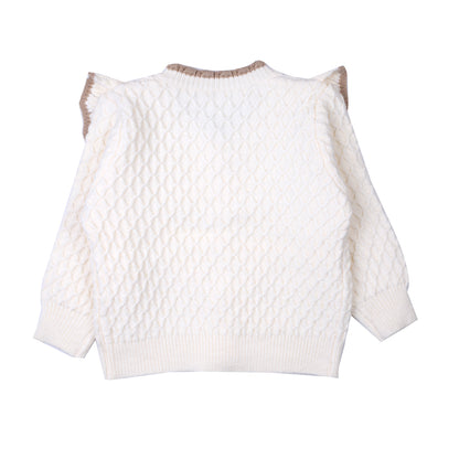 Cream and Beige Ruffle Knit Set