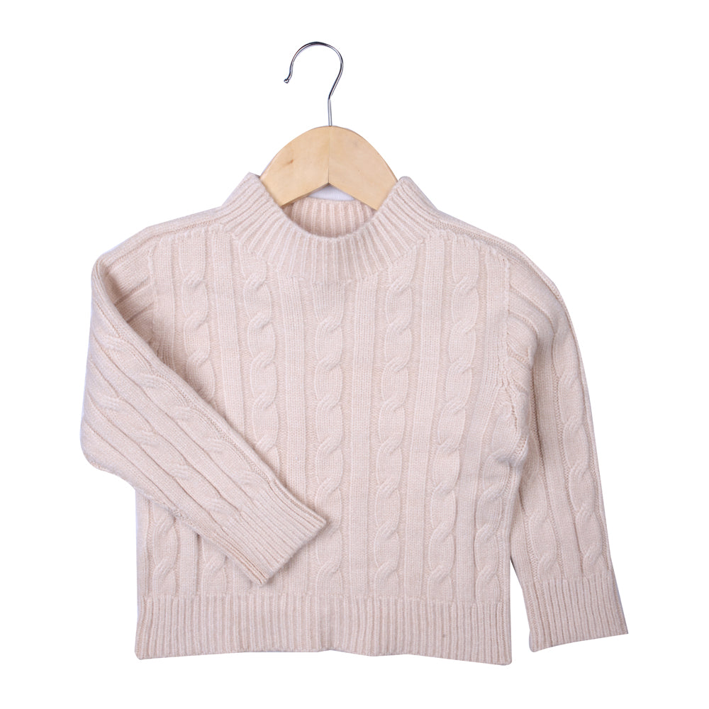 Beige Cable Knit Sweater
