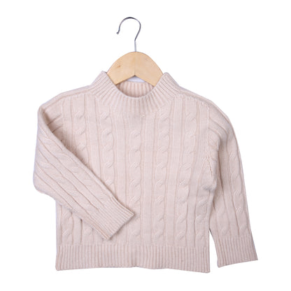 Beige Cable Knit Sweater