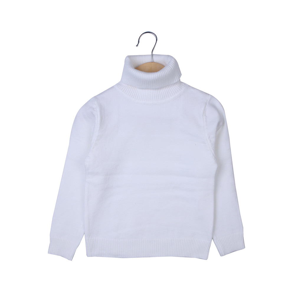 White knit high neck