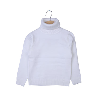 White knit high neck