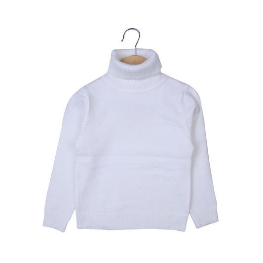 White knit high neck