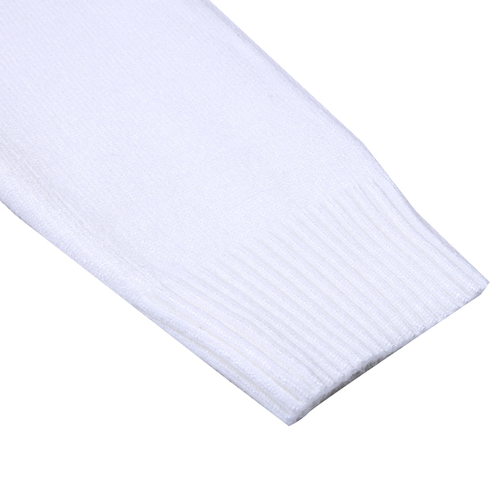 White knit high neck