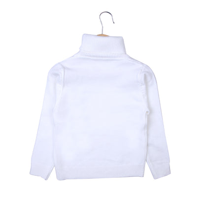 White knit high neck