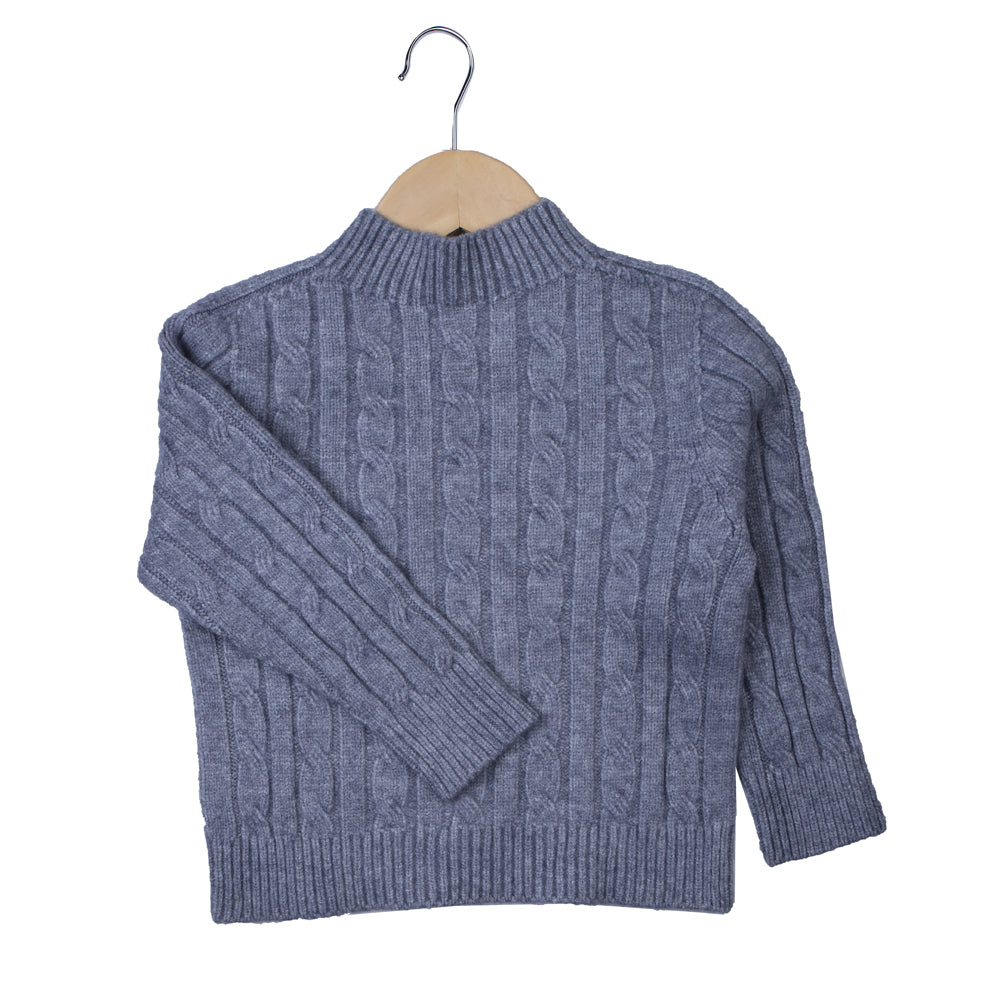 Grey Cable Knit Sweater