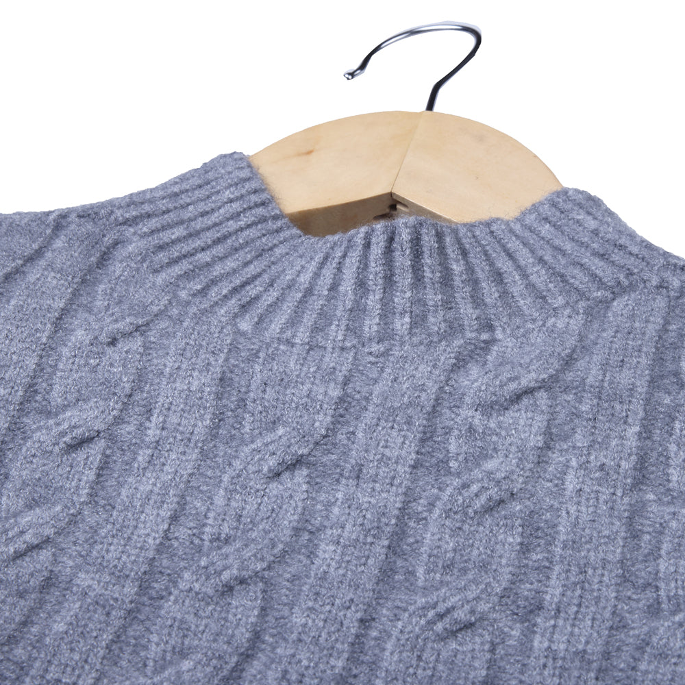 Grey Cable Knit Sweater