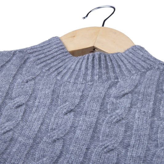 Grey Cable Knit Sweater