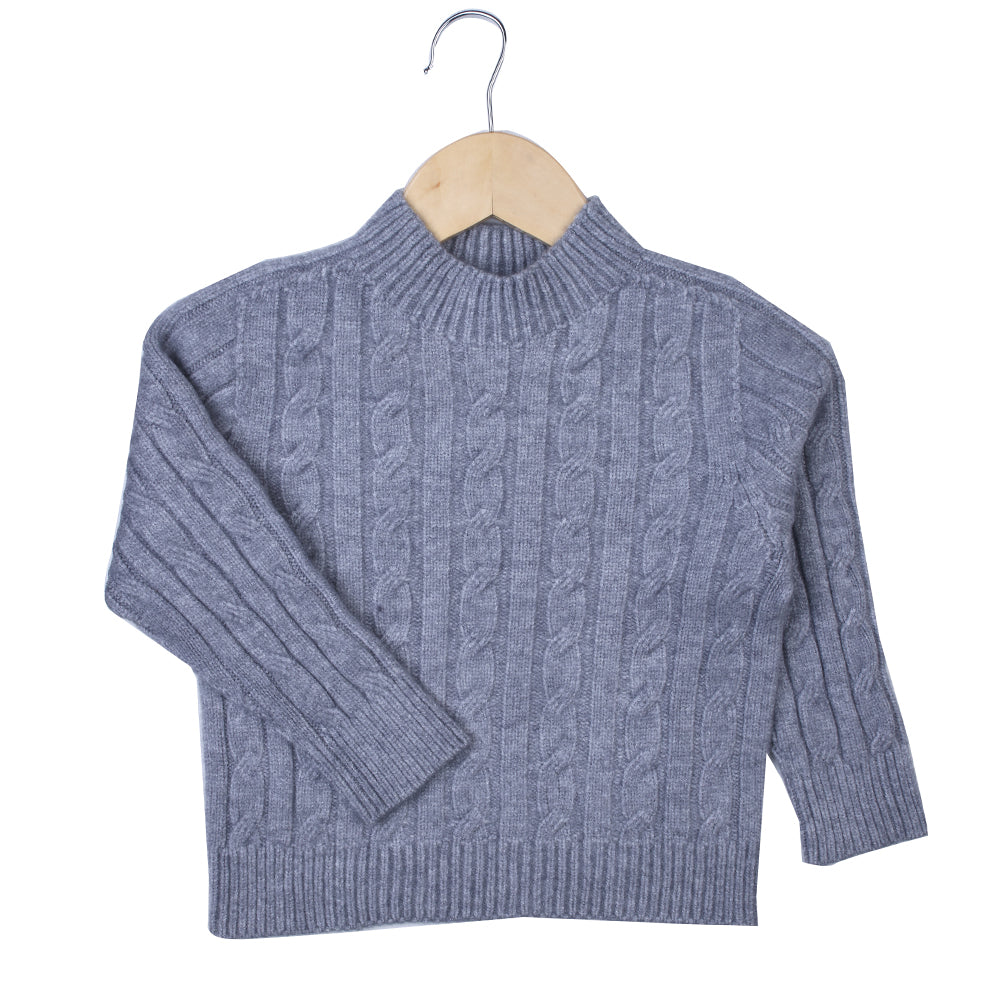 Grey Cable Knit Sweater