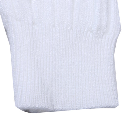 White Cable Knit Sweater with Pearl Neck