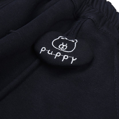 Black ⁠Fleece Joggers – Puppy Patch