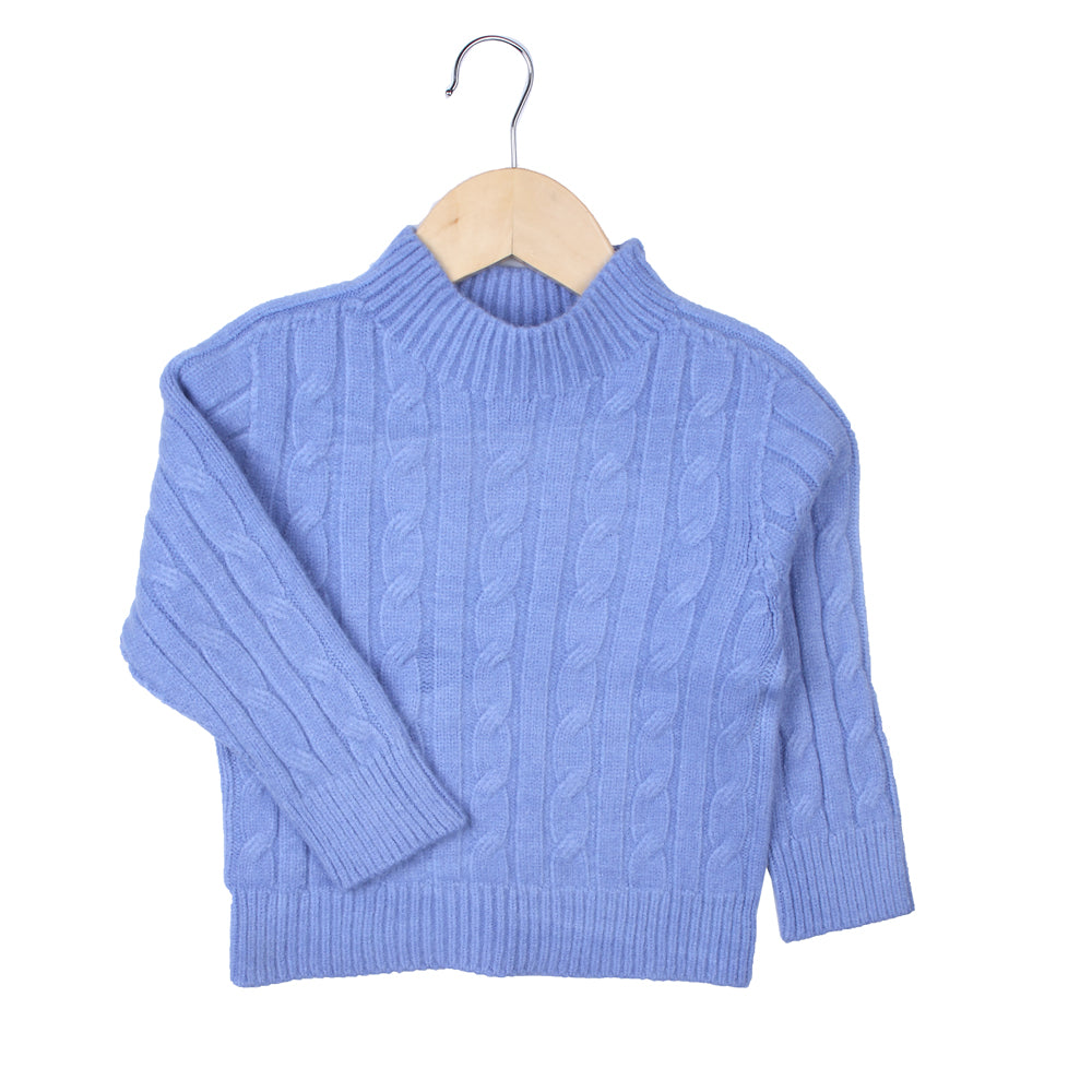 Sky Blue Cable Knit Sweater