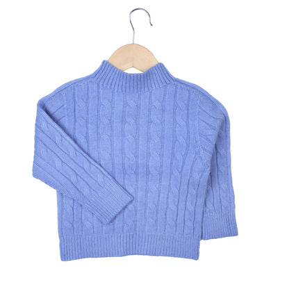 Sky Blue Cable Knit Sweater