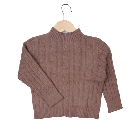 Brown Cable Knit Sweater