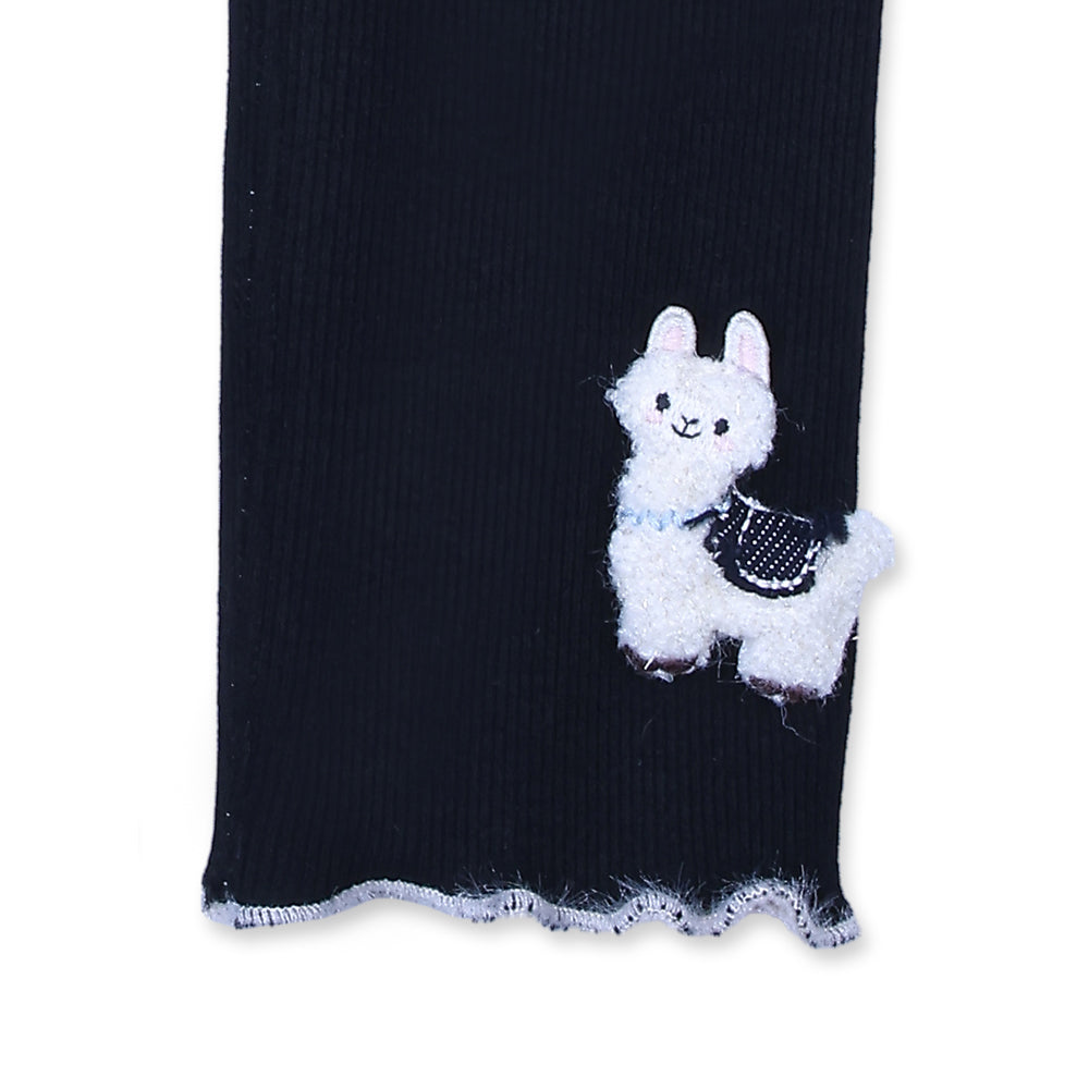 Black Knit Leggings – Sheep Patch