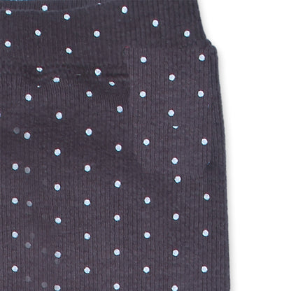 Polka Dot Ribbed Leggings with Lace Trim