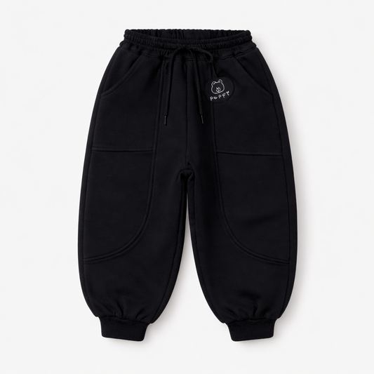 Black ⁠Fleece Joggers – Puppy Patch
