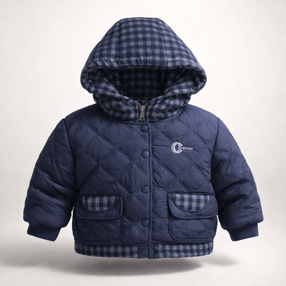 Navy blue quilted jacket