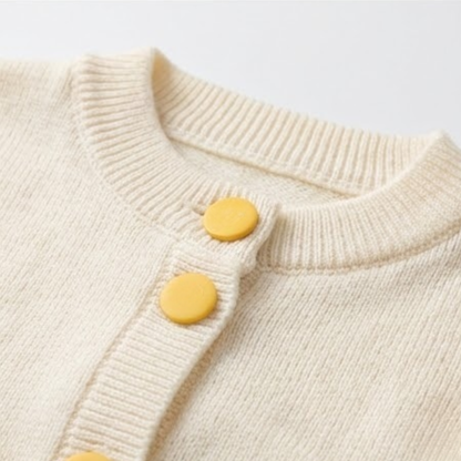 Sunflower knit cardigan and skirt set