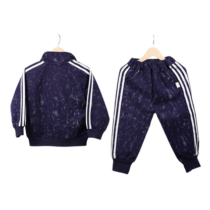 Navy Marble Tracksuit Set with bag