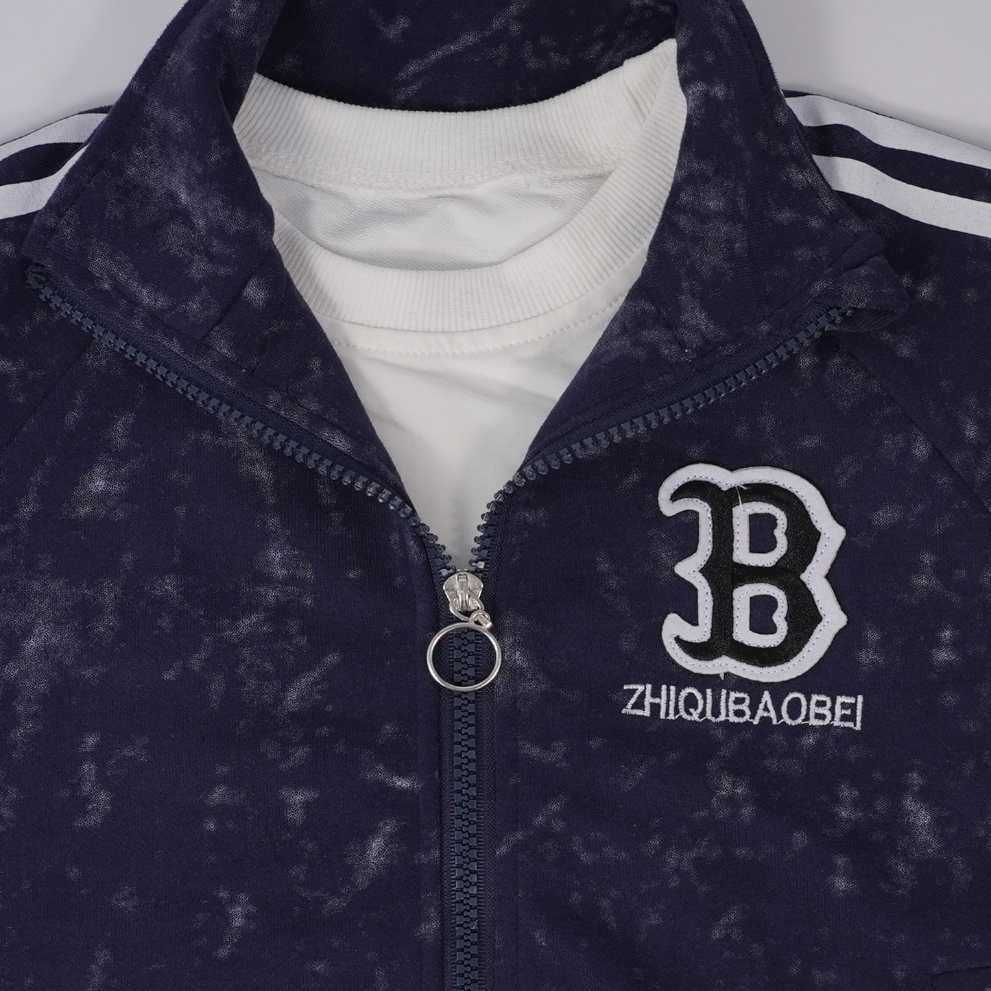 Navy Marble Tracksuit Set with bag