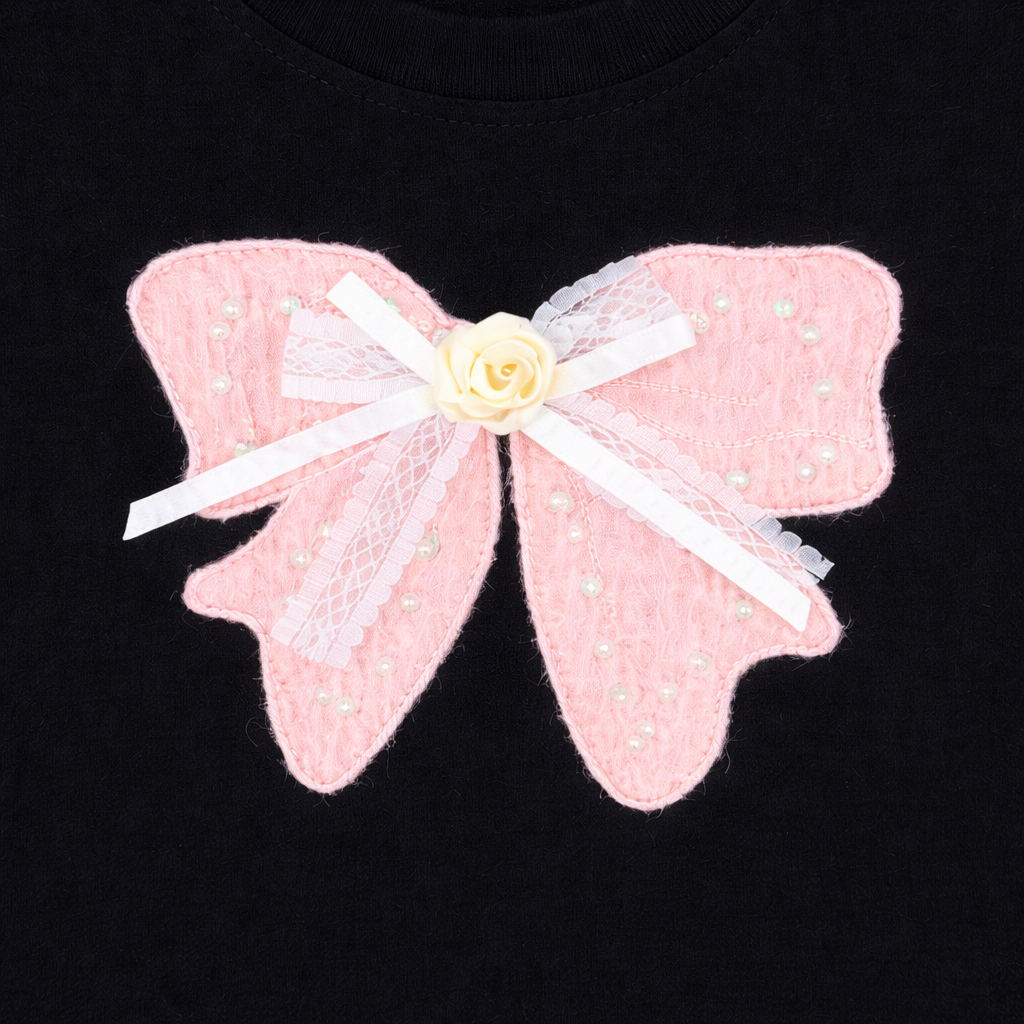 applique bow Skirt Set