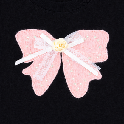applique bow Skirt Set