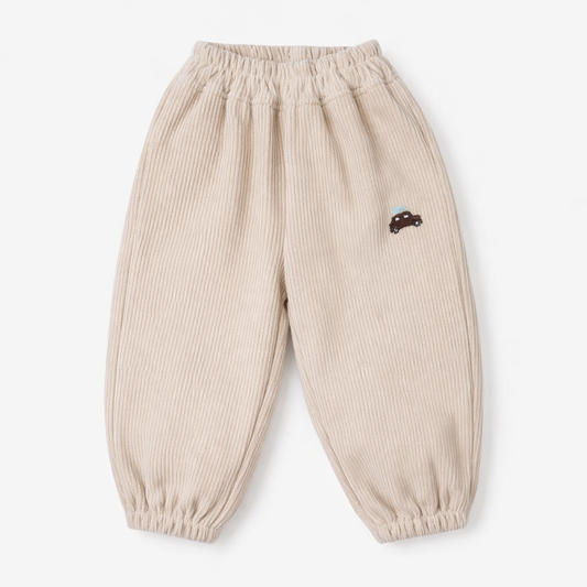 Cream Joggers with Car Patch