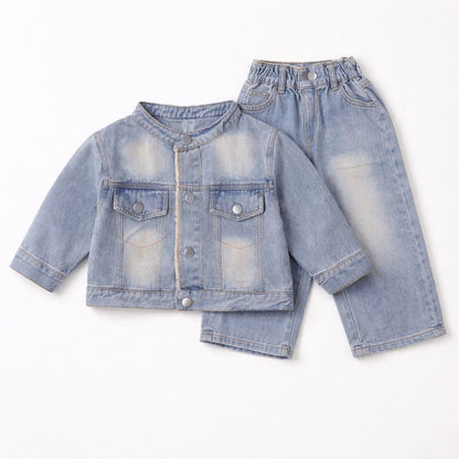 Light Wash Denim Jacket & Pants Set