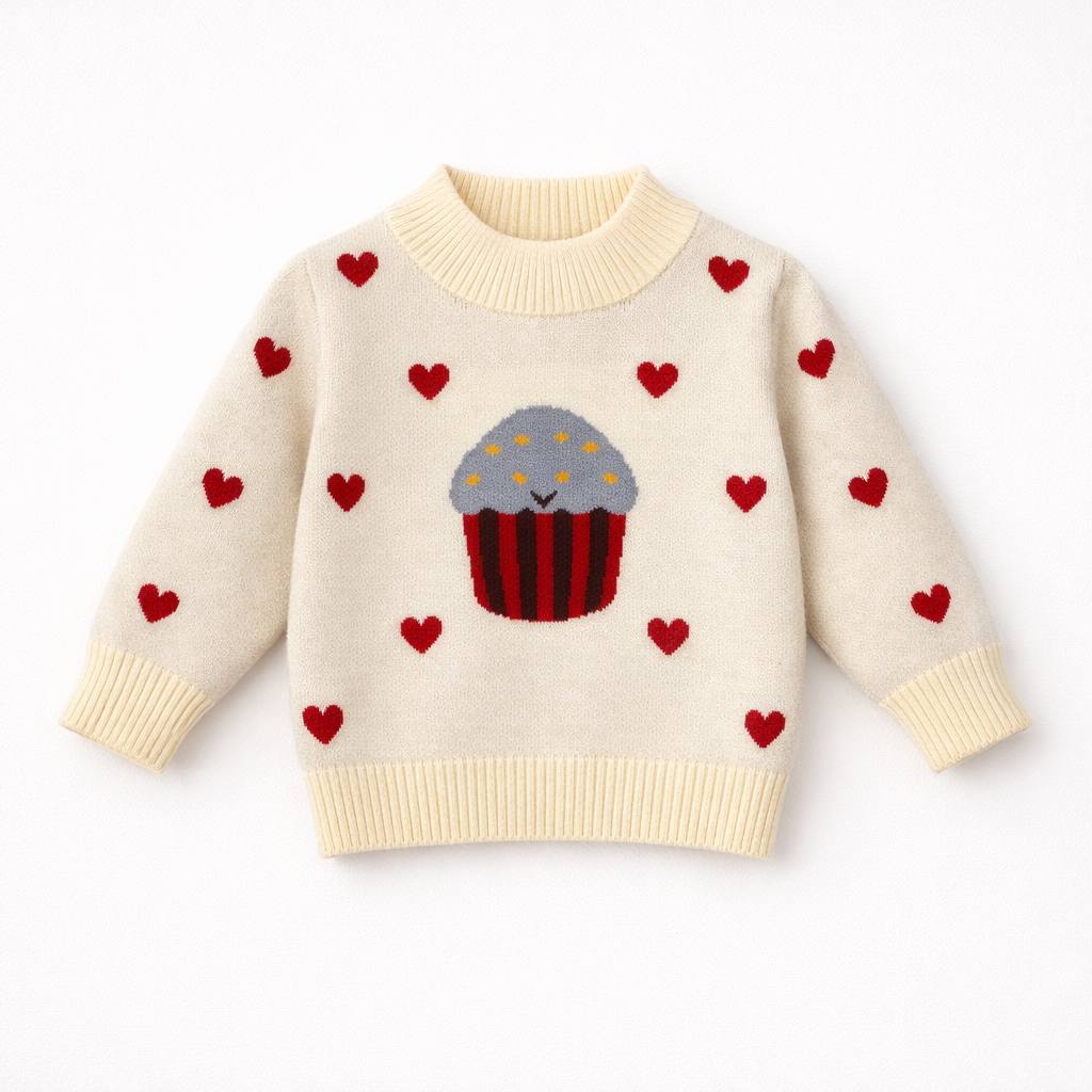 Cream Cupcake Knit Sweater