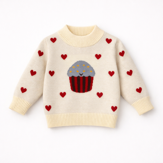 Cream Cupcake Knit Sweater