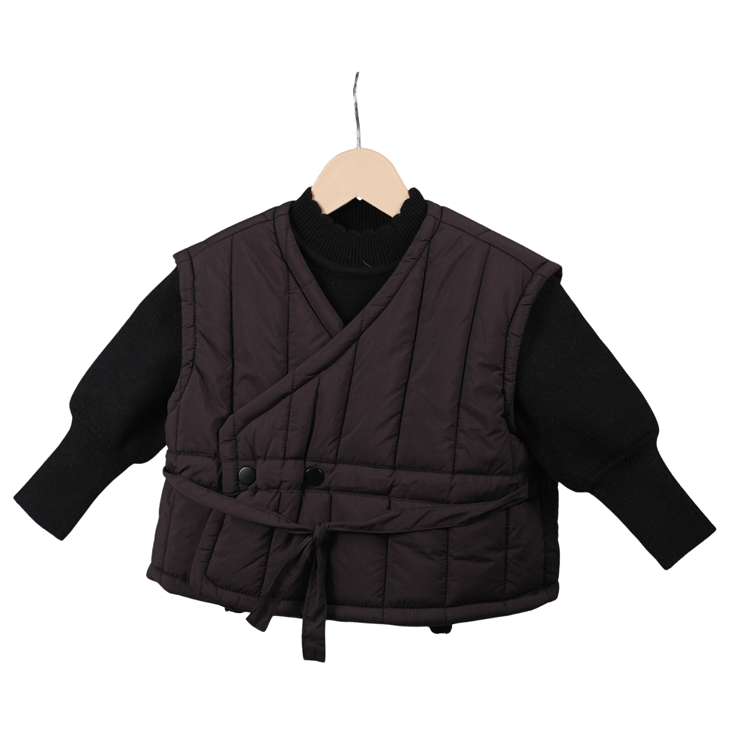 Quilted Wrap Jackets black