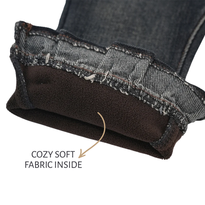 Denim Pants with Bunny Hem Detail