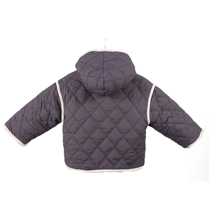 Blue Reversible Quilted Sherpa Jacket