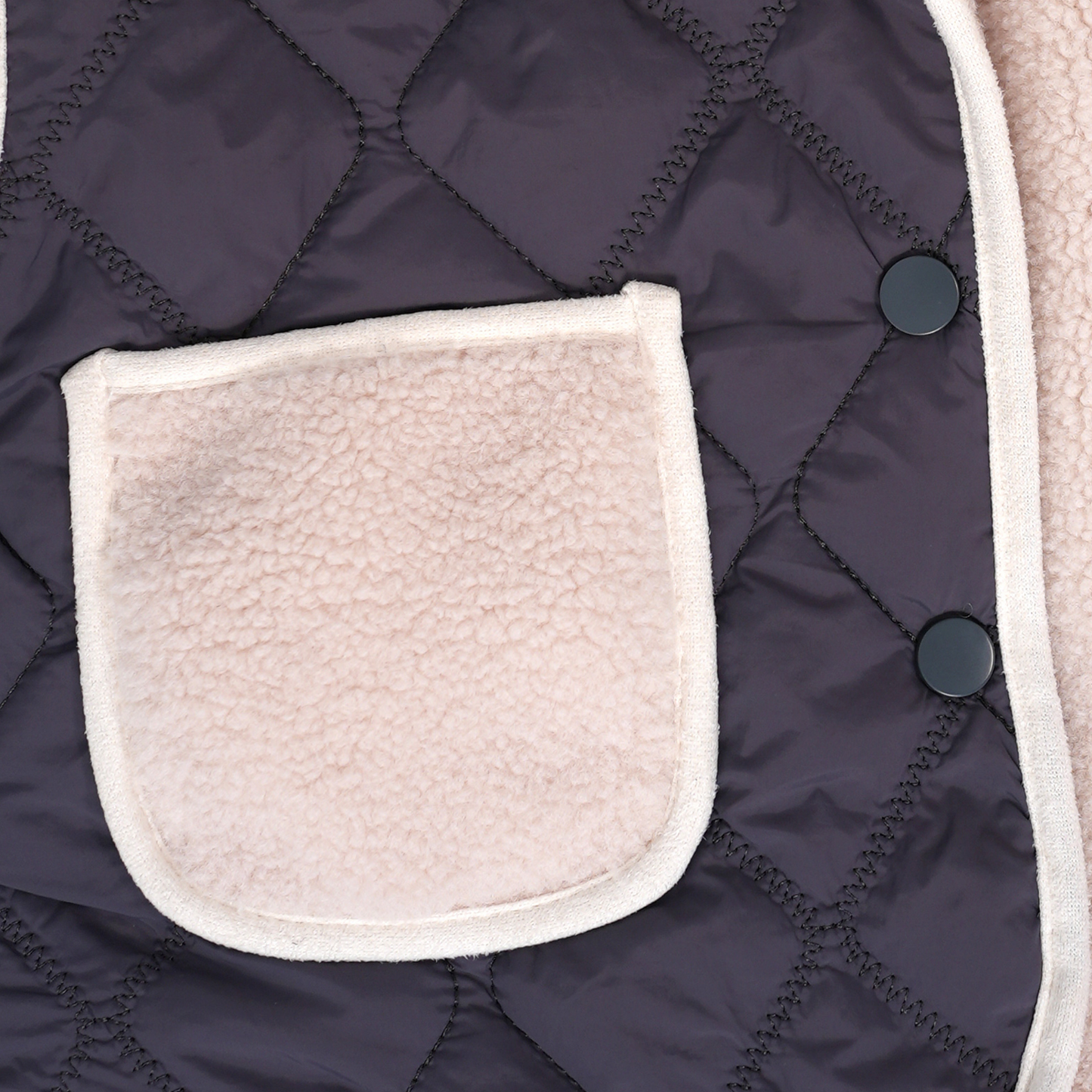 Blue Reversible Quilted Sherpa Jacket