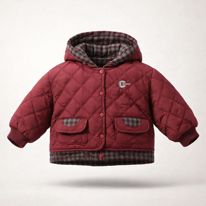 Deep maroon quilted jacket