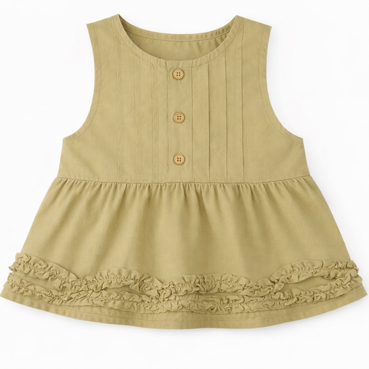 Olive Ruffle Coord Set