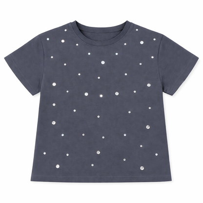 Grey Studded Detail Tee
