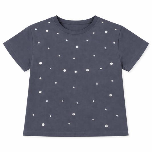 Grey Studded Detail Tee