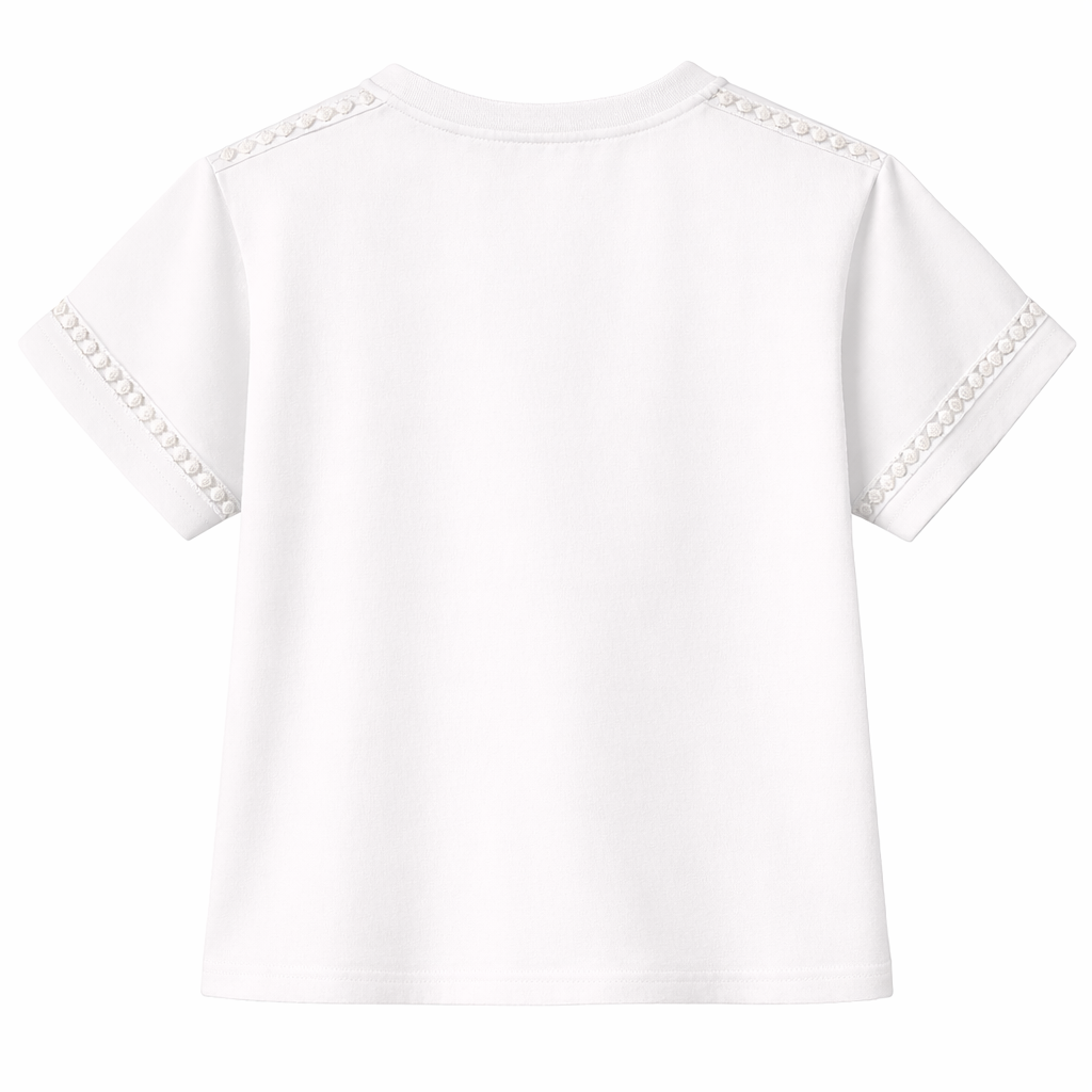 Ivory crochet Charm Pocket Tee